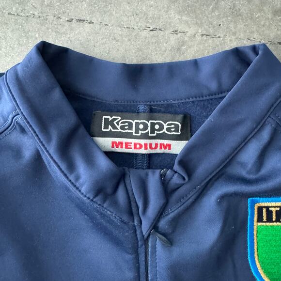 Vintage Y2K Navy Italy Olympics Golf Team Kappa Zip Up Jacket Mens Medium - Picture 3 of 5